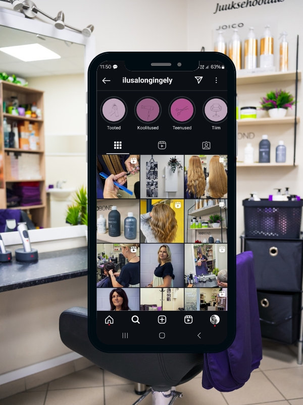 portfoolio sotsiaalmeedia haldamine sotsiaalmeedia spetsialist ilusalong juuksurisalong jukksurisalongi feed